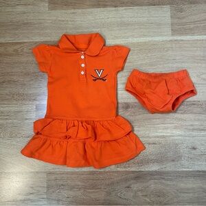 University of Virginia Baby Girl Polo Dress & Bloomers UVA Cavalier 0 - 3 Months